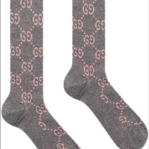 Gucci gg socks knit grey/pink